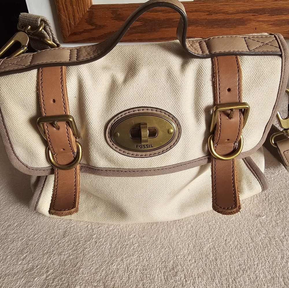 Fossil Long Live Vintage 54 Canvas Messenger Crossbody Bag